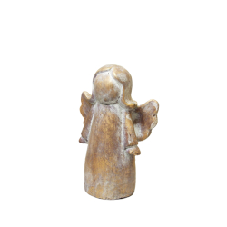 Anioł Figurka ceramiczna betonowa Rustykalny Złoty 25cm